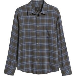 Rails Lennox Relaxed Fit Plaid Flannel Button-Up Shirt Moonlight Cavern
